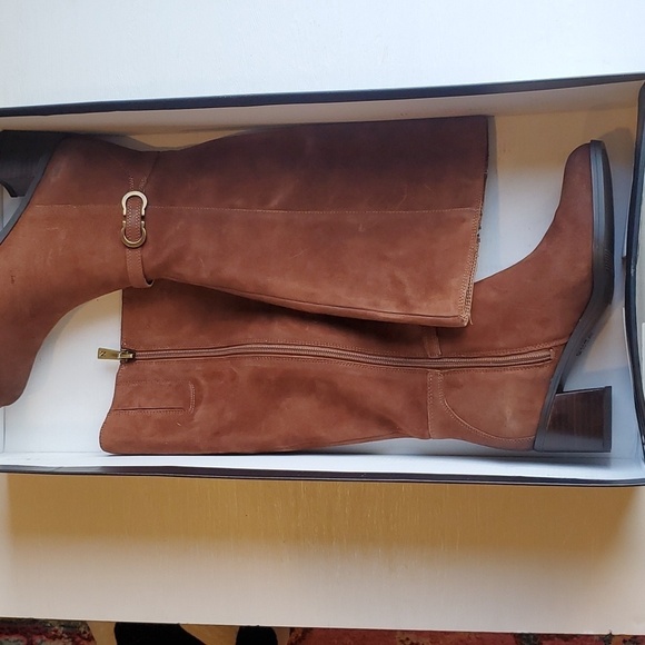 Naturalizer Light Brown Suede Sterling Saddle Knee High Boots 5 NWT - Picture 4 of 11